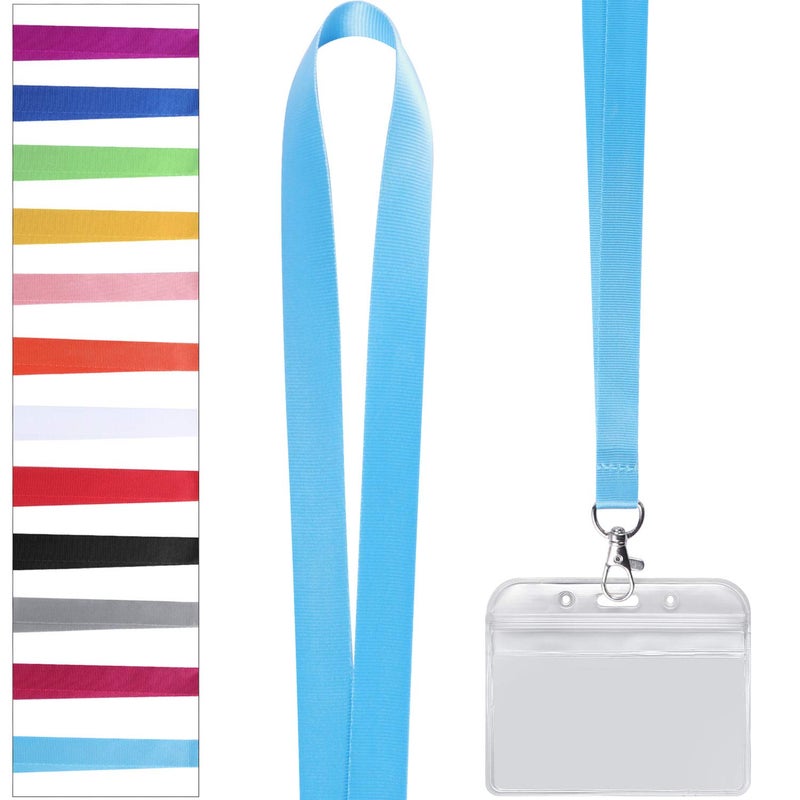 YOUOWO 12 Pack 12 Colors Lanyards with Horizontal ID Badge Holders Neck Office Lanyard - Image 5